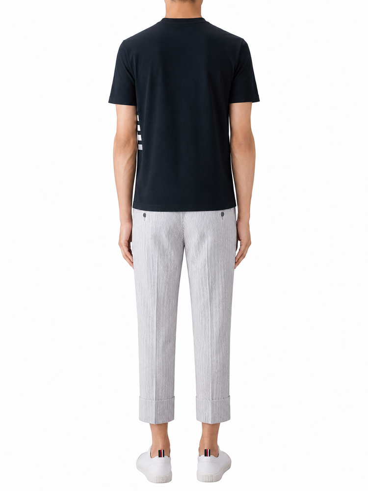 SHORT SLEEVE TEE W/ ENGINEERED 4 BAR STRIPE IN CLASSIC PIQUE