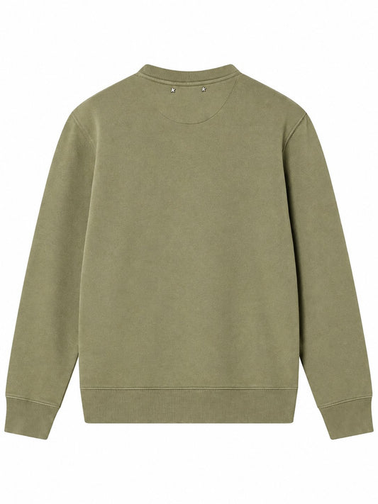 JOURNEY M'S GARMENT DYED CREW NECK SWEATSHIRT COTTON FLEECE WITH PRINT