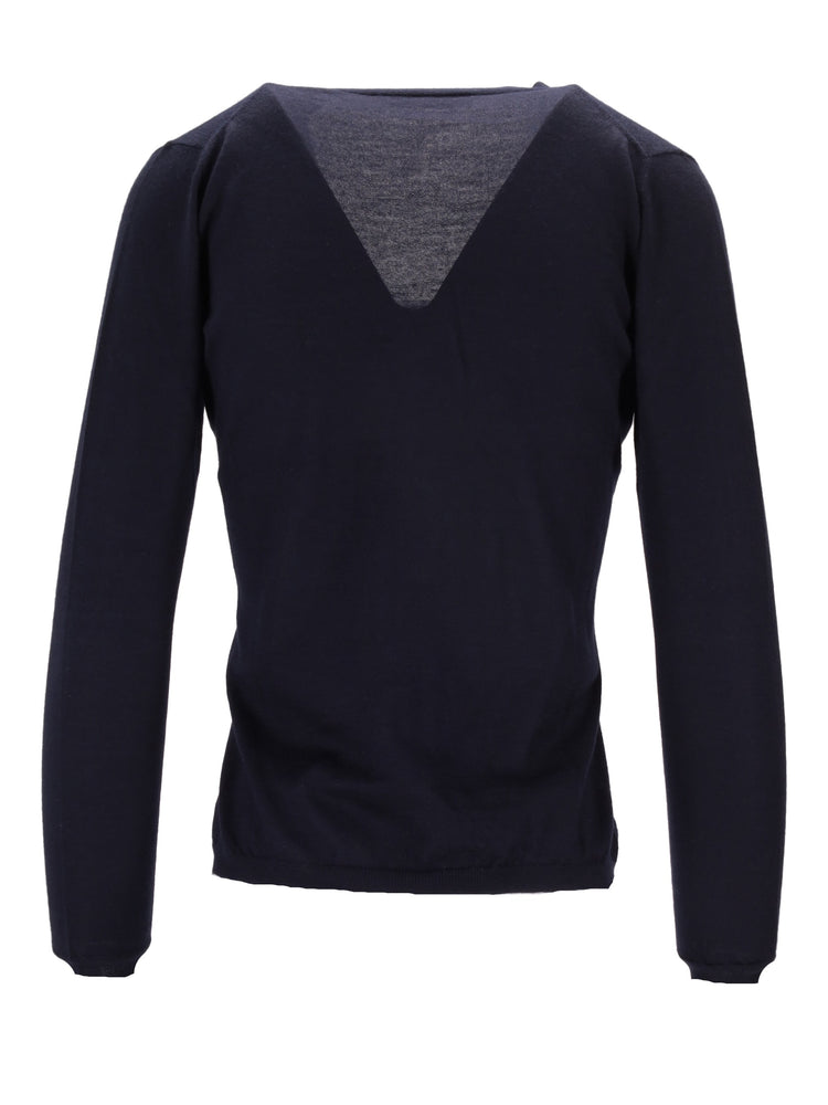 LA ROSE V cardigan cash/silk dark blu