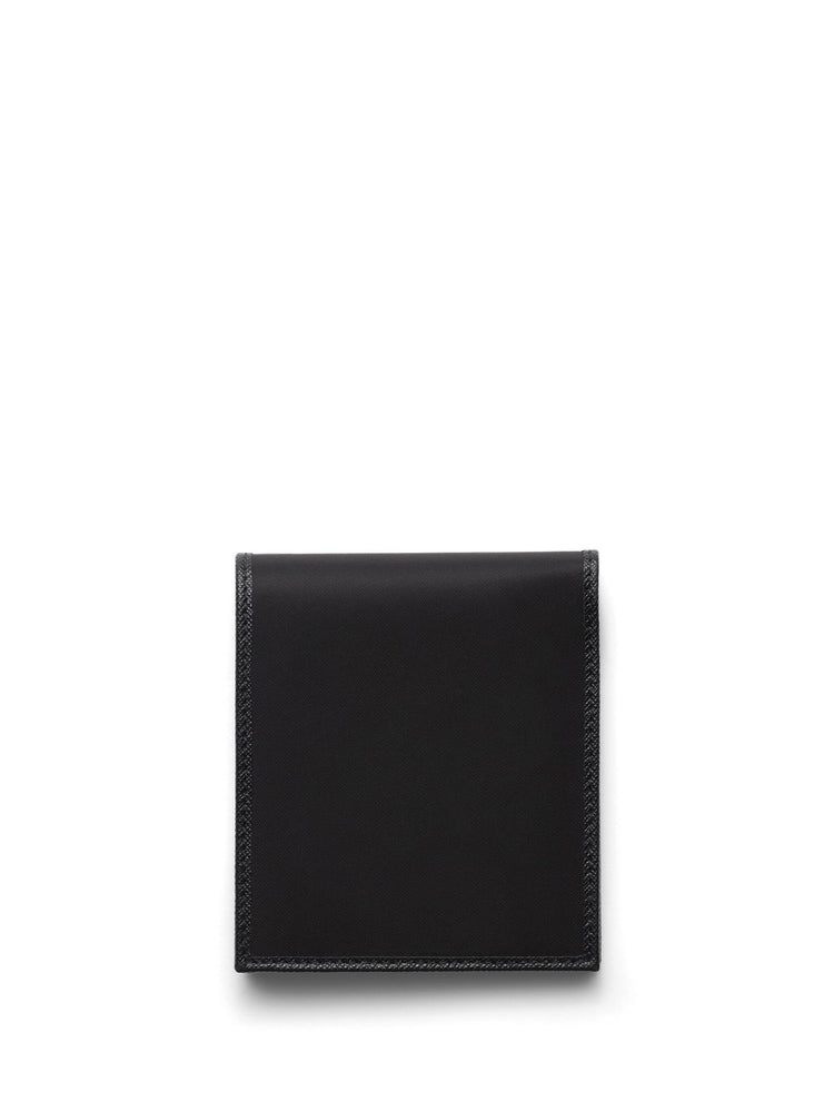 recycled-nylon logo plaque wallet