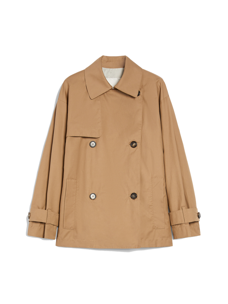Zeno short trench coat in water-repellent twill