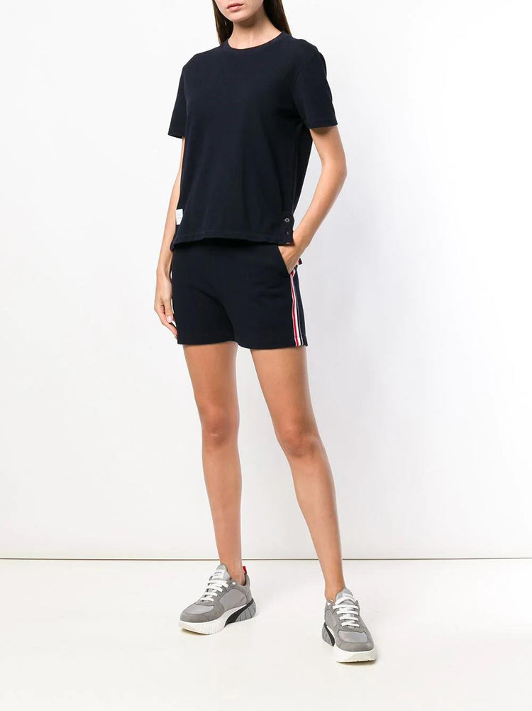 RELAXED FIT SHORT SLEEVE TEE W/ CENTER BACK RWB STRIPE IN CLASSIC PIQUE