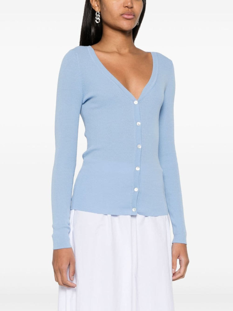 ribbed-knit cardigan