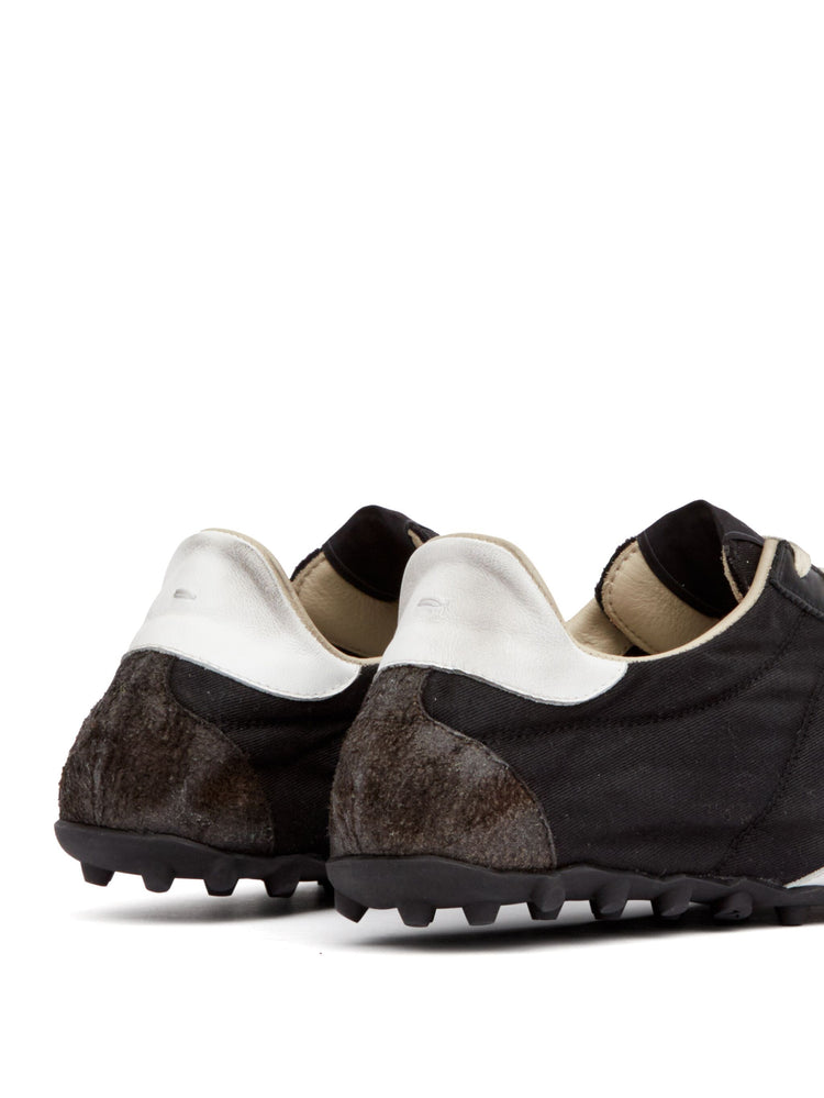 leather lace-up trainers