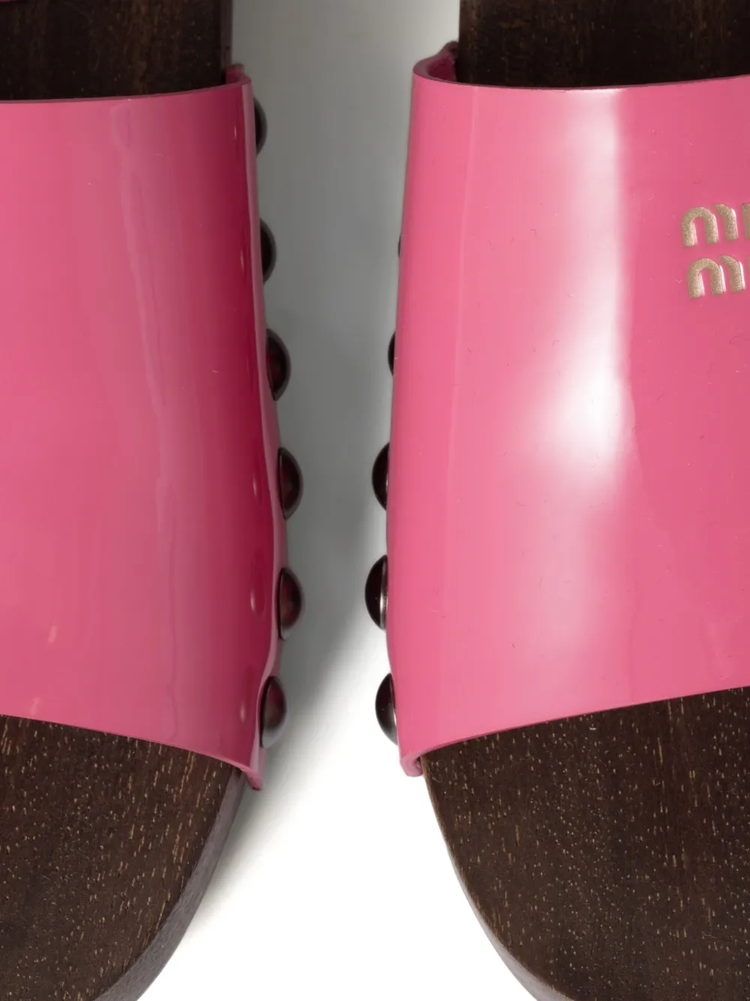 patent leather clogs