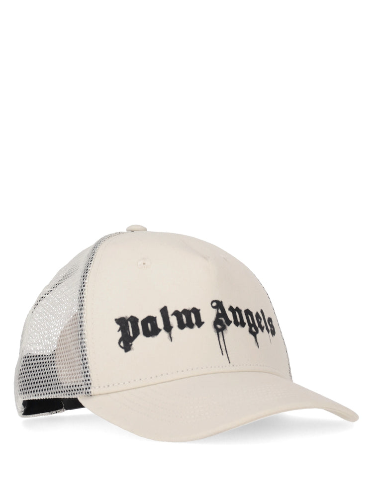 SPRAY LOGO TRUCKER CAP OFF WHITE - BLACK
