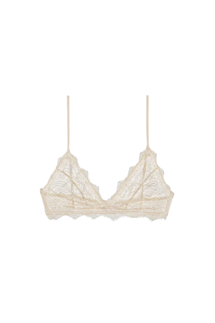 LACE BRA WITH TRIM - IVORY