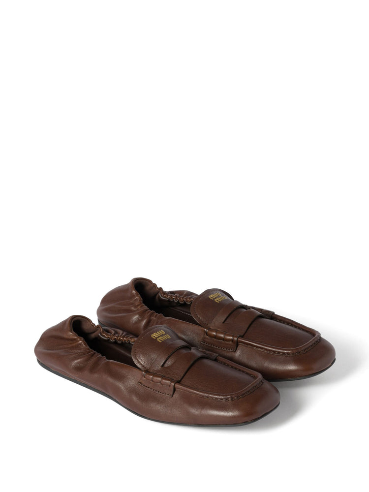 ruches nappa leather loafers