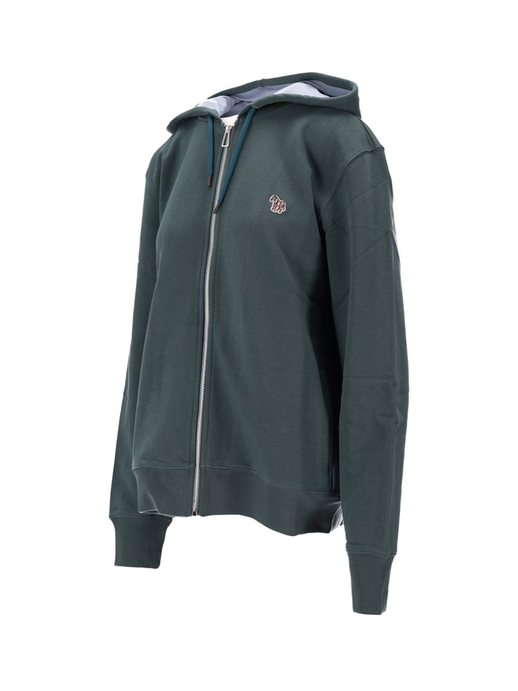 MENS REG FIT ZIP HOODY ZEBRA