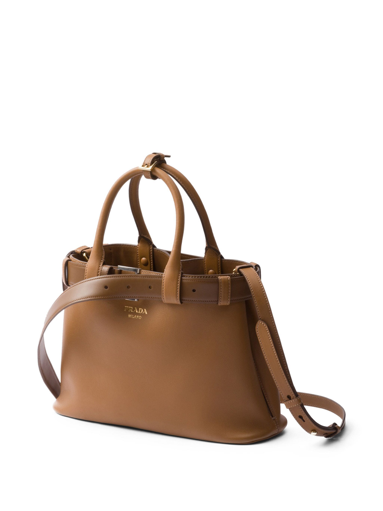medium belted leather handbag