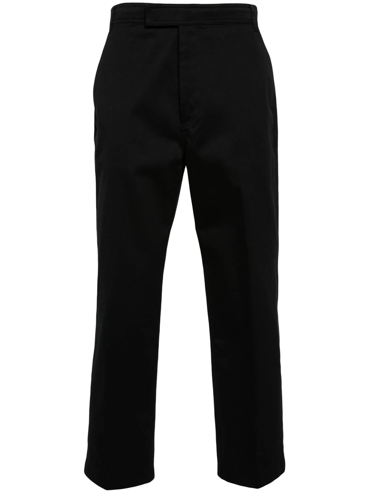cotton straight-leg trousers