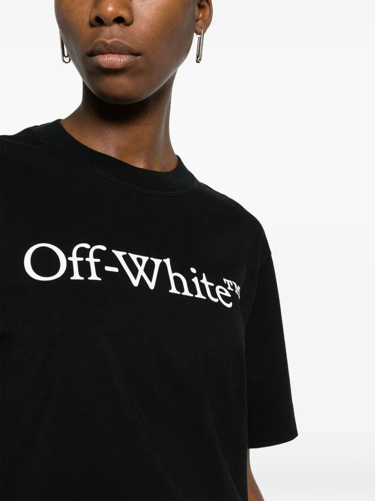 BIG LOGO BOOKISH CROP TEE WHITE BLACK