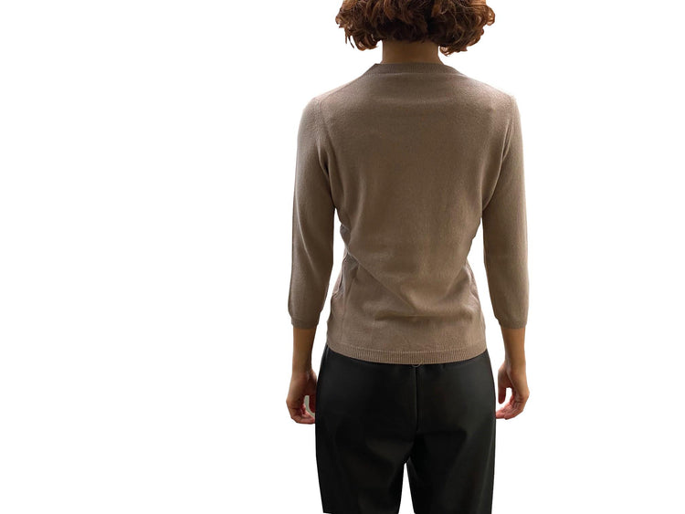 LA ROSE maglia 3/4 cashmere beige chiaro