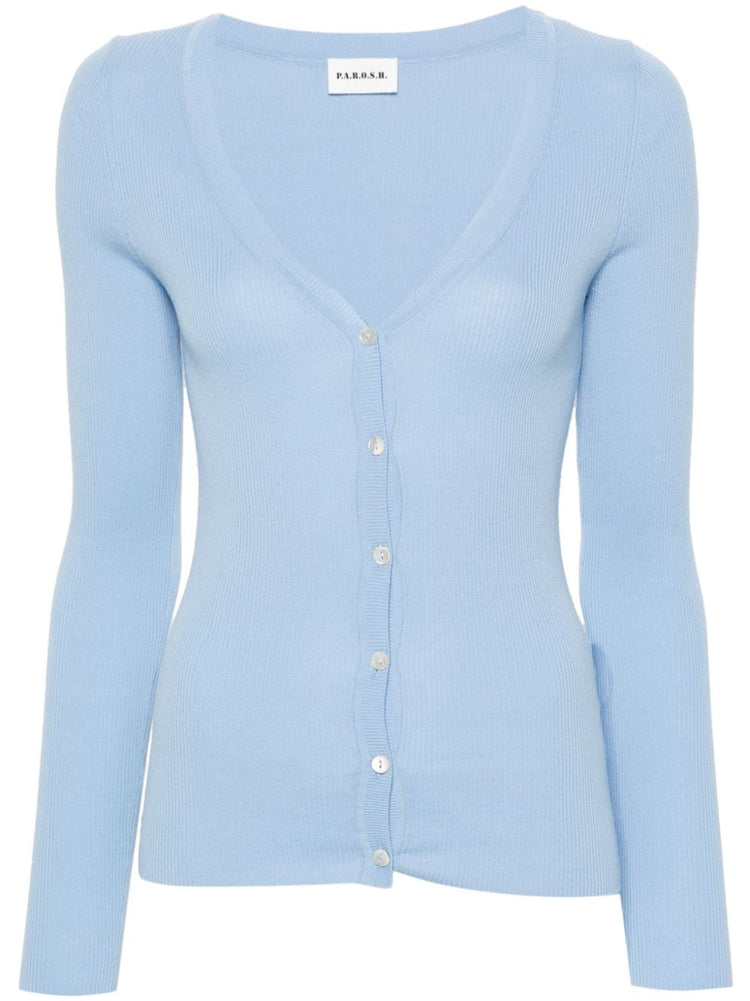 ribbed-knit cardigan