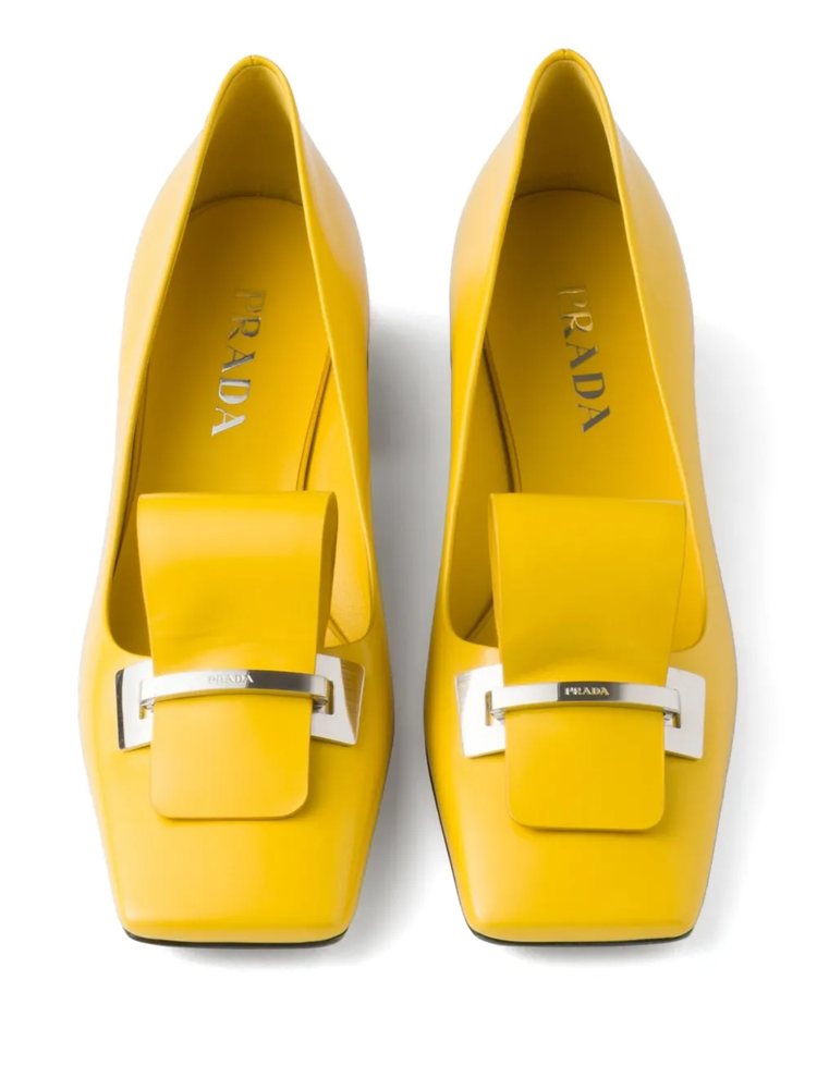 35mm brushed-leather pumps