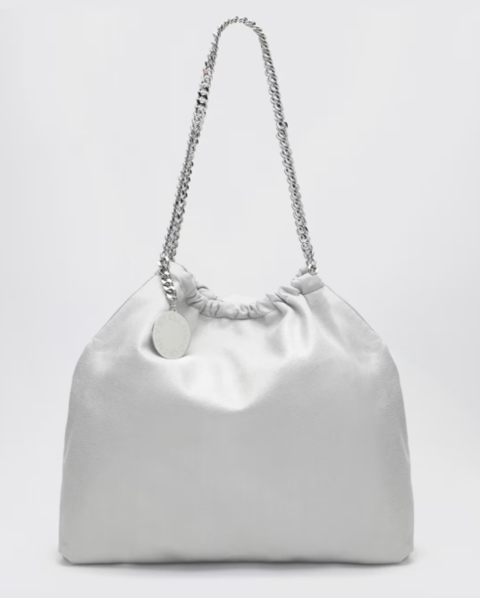 FALABELLA MEDIUM DRAWSTRING ECO SHAGGY DEER W/STAINLESS STEEL CHAIN - AIRLITE