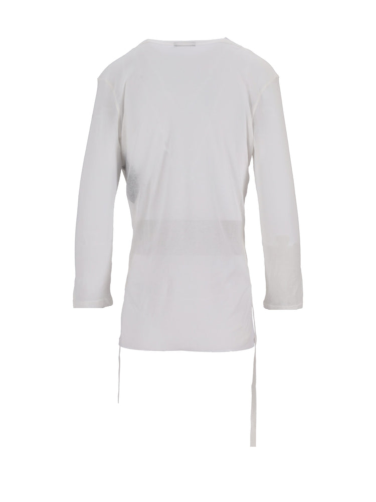 TRINA THREE-QUARTER SLEEVE SLIM T-SHIRT WITH DRAWS