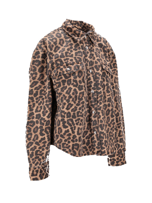 PAXTON SHIRT - BLACK AND BROWN LEOPARD