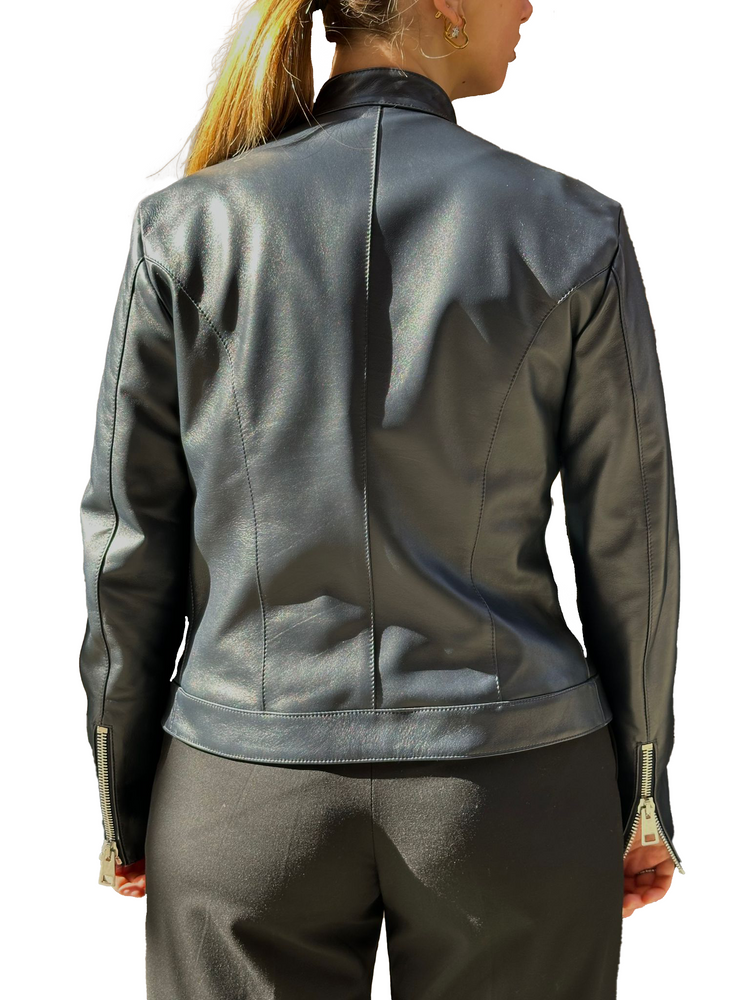 leather bomber bordeaux