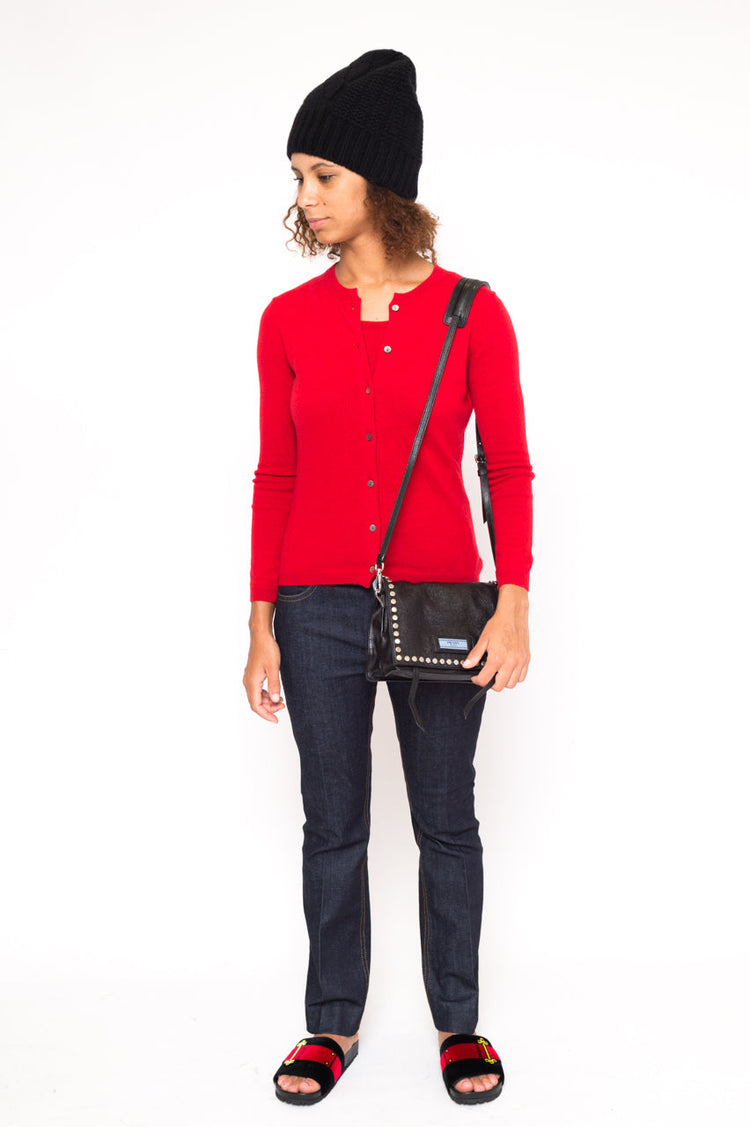 LA ROSE cardigan cashmere rosso