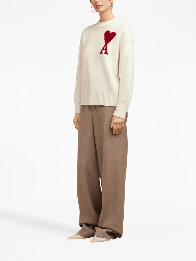 Ami de Coeur intarsia-logo wool jumper