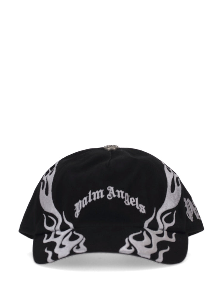 CURVED LOGO FLAMES CAP BLACK - LIGHT GRE