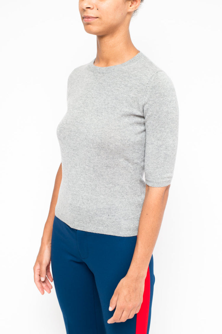 LA ROSE maglia 3/4 cashmere grigio chiaro