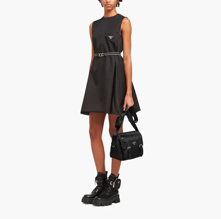 Re-Nylon triangle logo-plaque shoulder bag