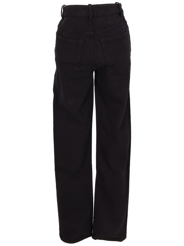 HERME 5-POCKETS SLIM FIT CROPPED TROUSERS DENIM