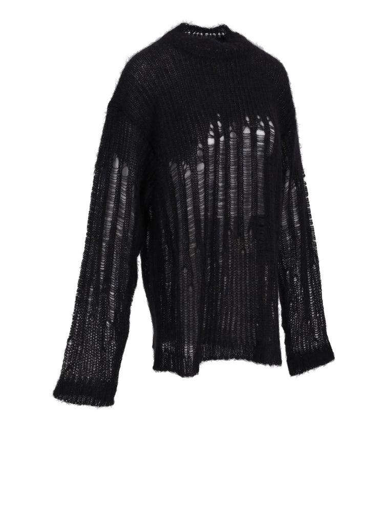 RIGMOR OVERSIZE JUMPER DEGRADE' BRUSHED MOHAIR SIL