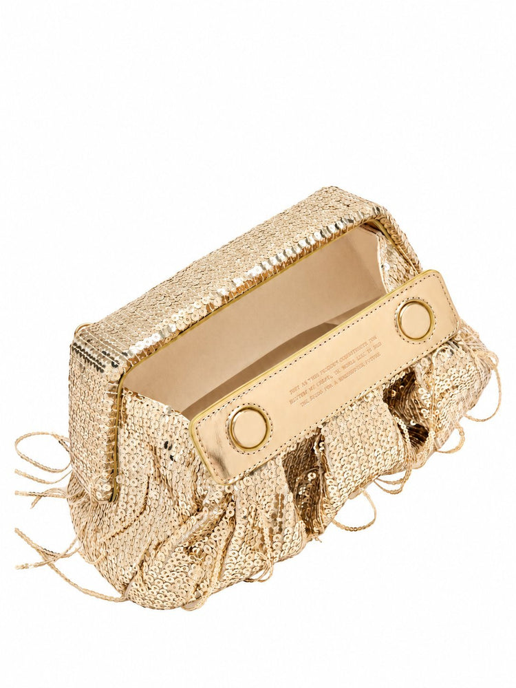 ATHENA POCHETTE FRINGE SEQUIN HEMP
