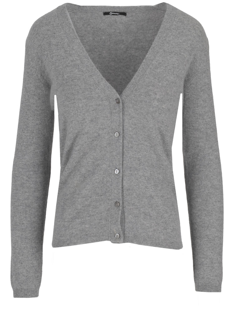 LA ROSE cashmere crop v-neck cardigan