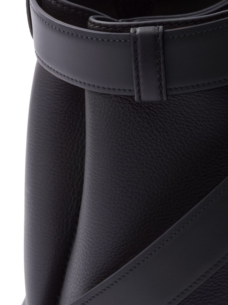 medium belted leather handbag
