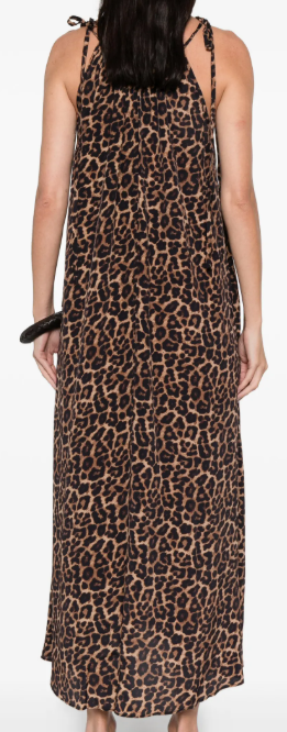 FLORA DRESS - BLACK AND BROWN LEOPARD