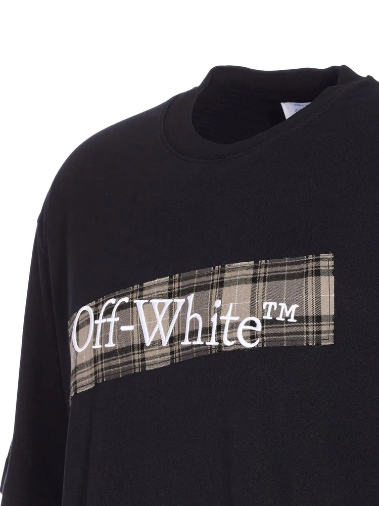 FLANNEL DIAG SKATE S/S TEE WHITE - BLACK