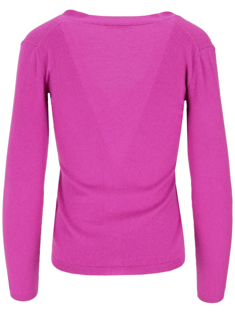 LA ROSE cashmere crop v-neck cardigan