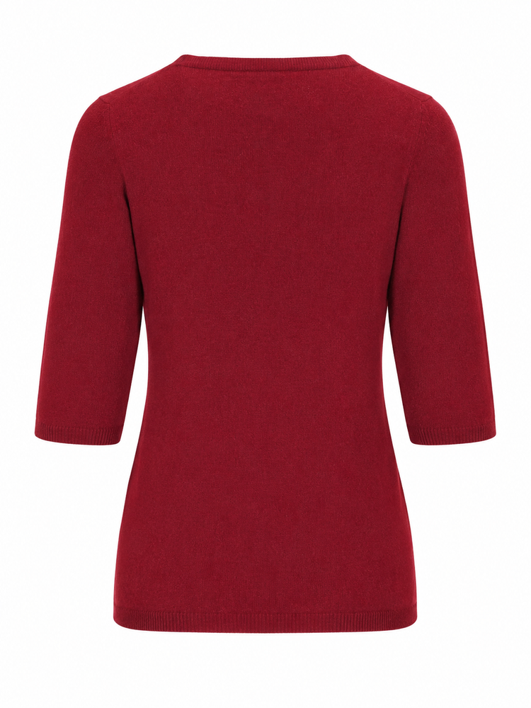 LA ROSE maglia 3/4 cashmere rosso