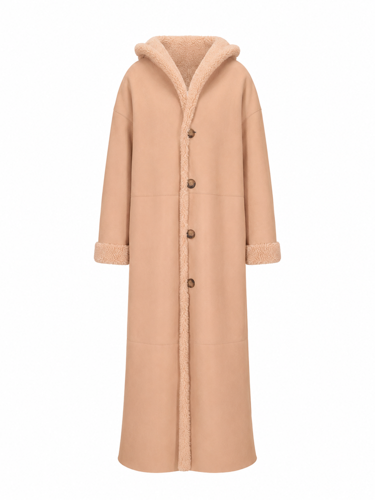cappotto montone lungo reversibile