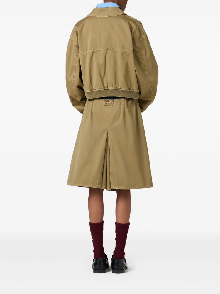 garment-dyed cotton midi skirt