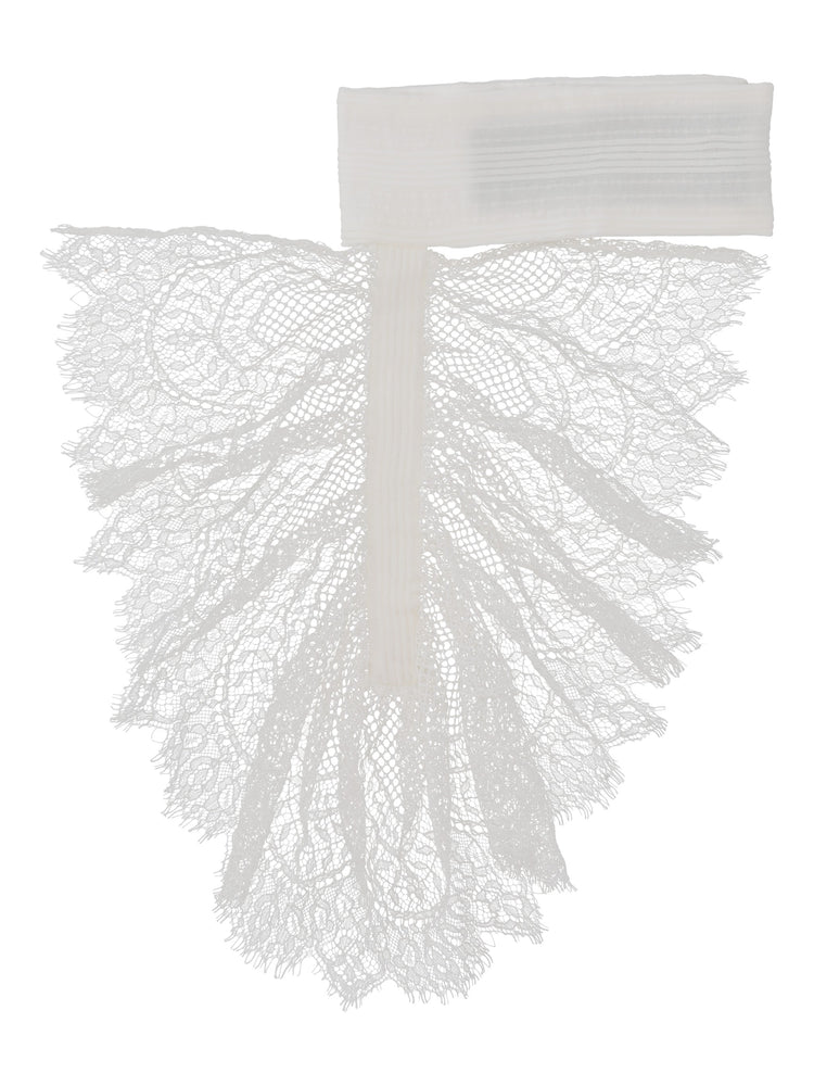 BRITTEN HIGH NECK COLLAR WITH LACE RUFFLES PLEATED