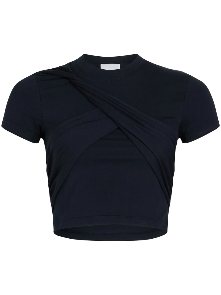 draped cropped organic cotton T-shirt