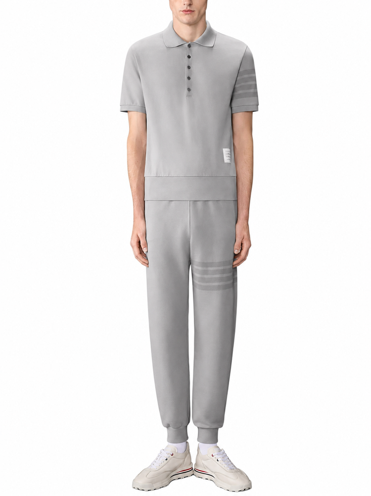 SWEATPANTS W/ OVERDYED 4 BAR IN SOLID LOOPBACK
