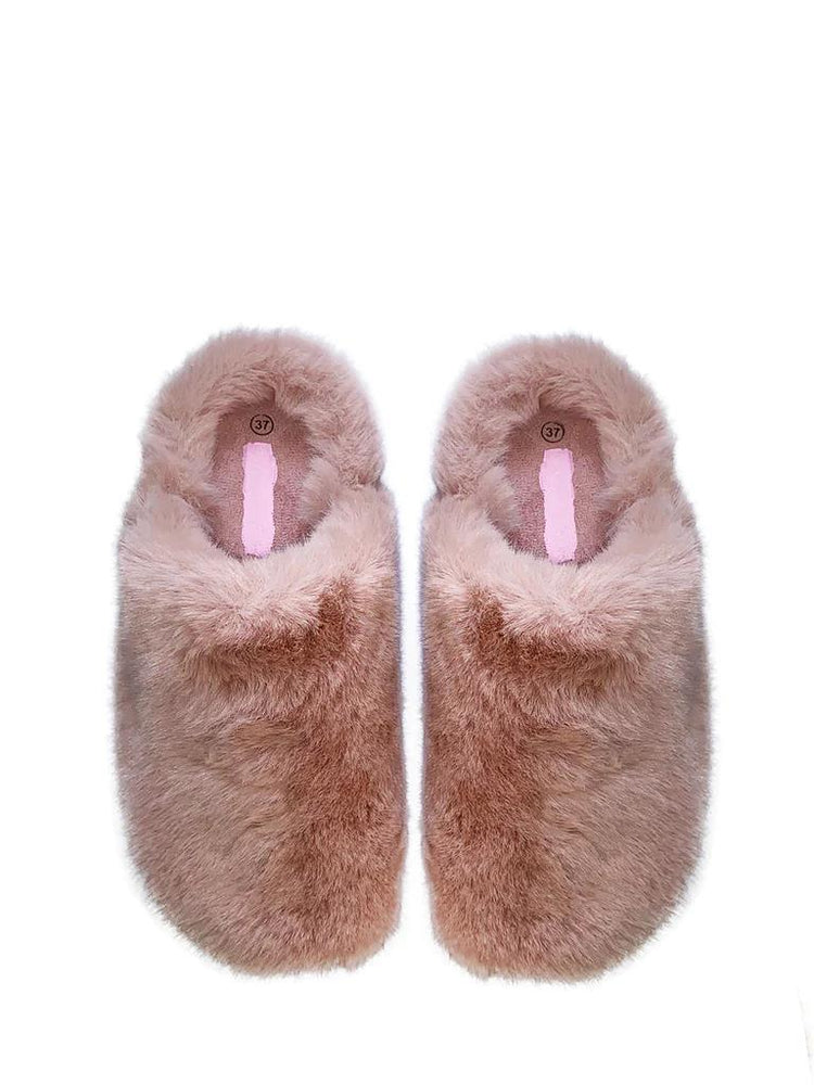 Furry indoor slippers