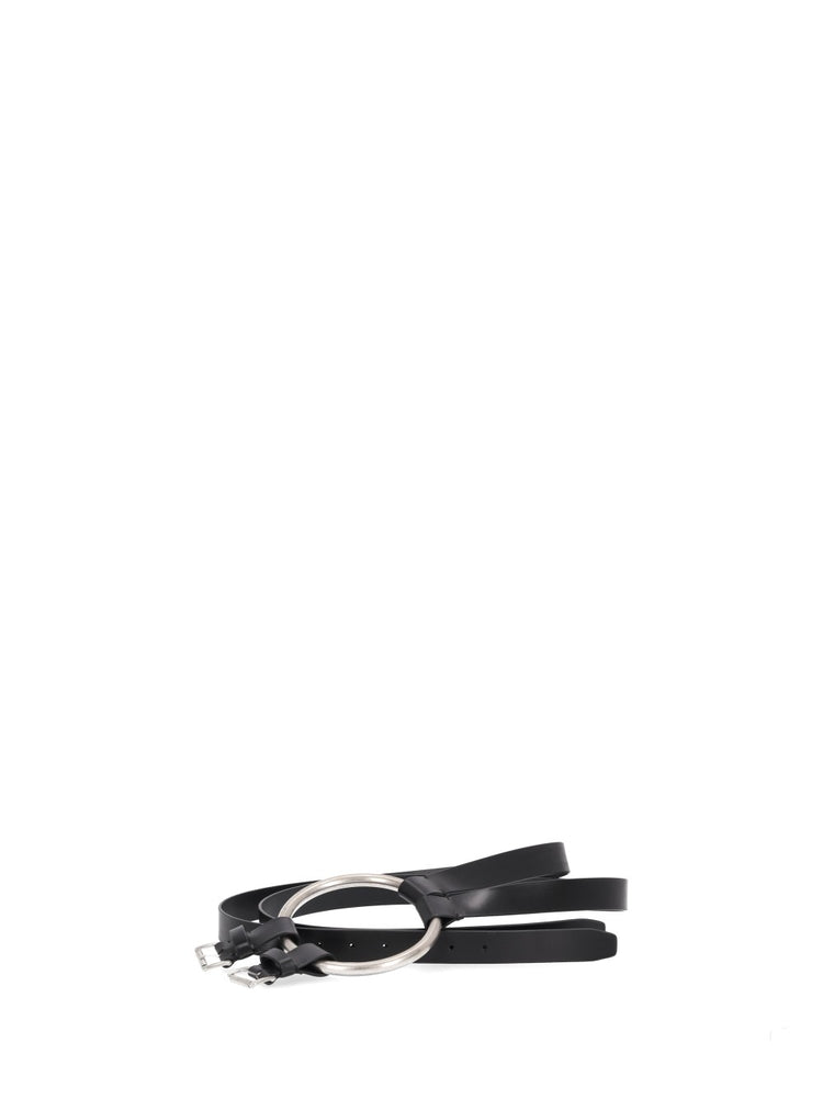 BOBBY DOUBLE BELT WITH BIG METAL RING OILY CALF SK