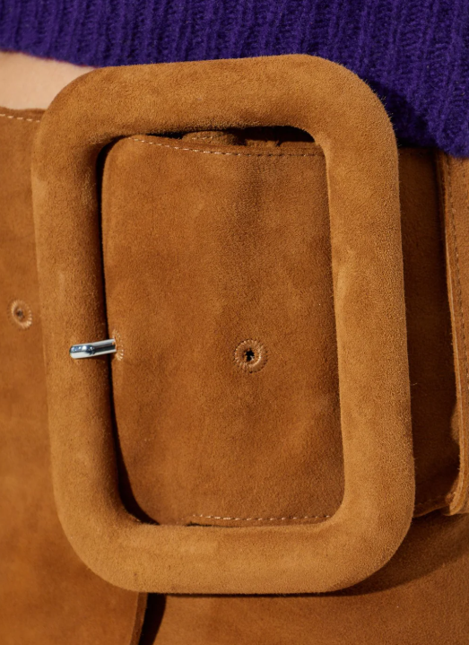 JUPE MIDI AVEC CEINTURE A GROSSE BOUCLE