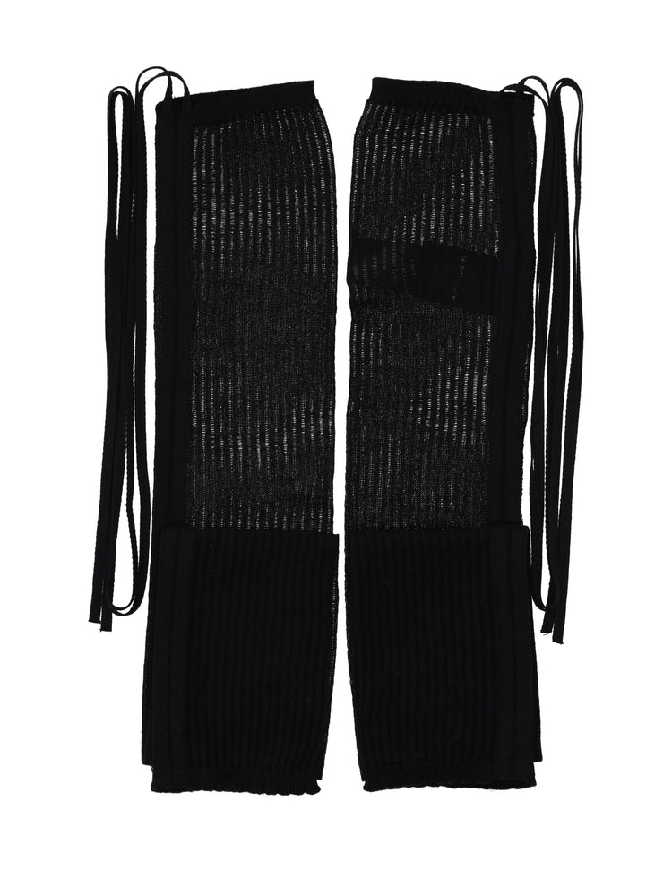 ADEL OPEN RIB LEG WARMERS COTTON CASHMERE SILK KNI