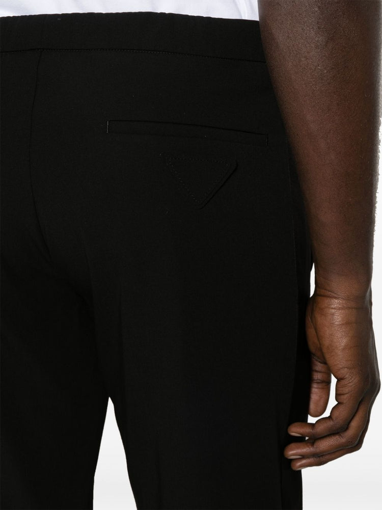 drawstring-waist tapered trousers