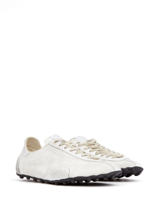 leather lace-up trainers
