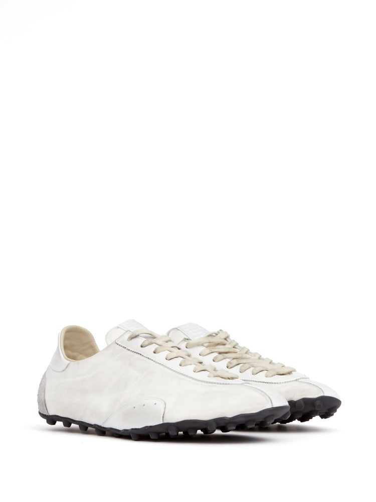 leather lace-up trainers