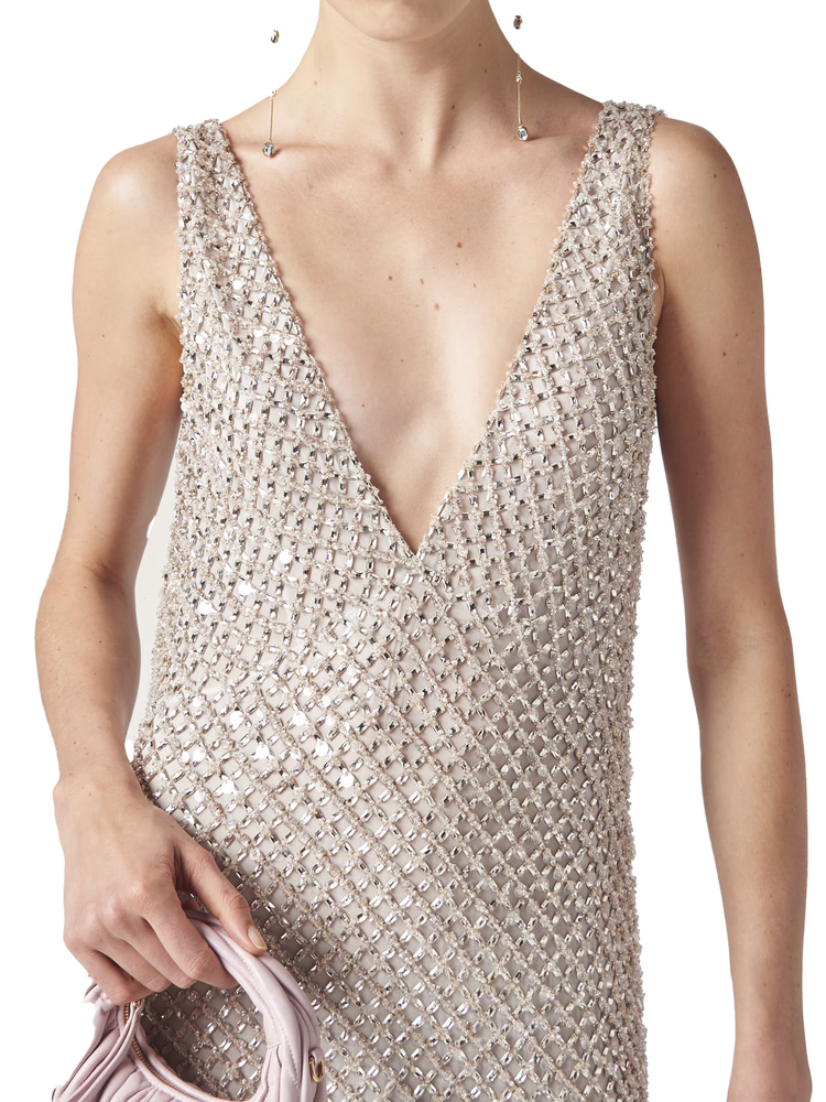 embroidered chiffon dress